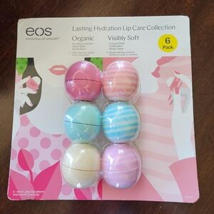 eos Visibly Soft & Organic Lip Balm Set in Pink, Blue, Cream
